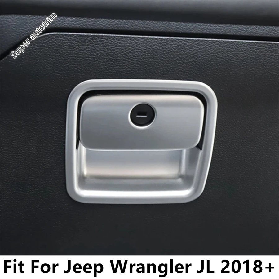 

Car Copilot Glove Storage Box Handle Sequins Frame Decoration Cover Trim Accessories Interior For Jeep Wrangler JL 2018 - 2022