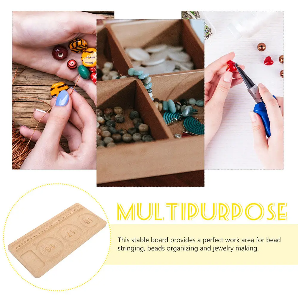 2Pcs Wooden Jewelry Bead Boards Bracelet Necklace DIY Craft Tray Organizer Multi-Compartment Beading Board Jewelry Tray