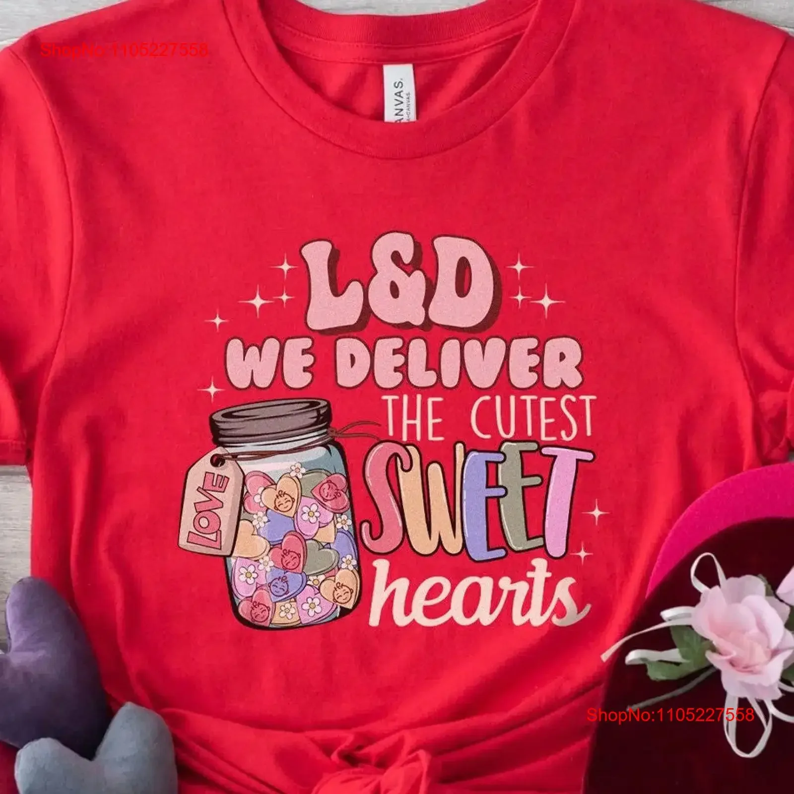 L D Valentine's Day T Shirt Labor Delivery Nurse Rn Aide Tech Valentine OB Obstetrics Midwife RNC Vday gift Nursing Humor homme
