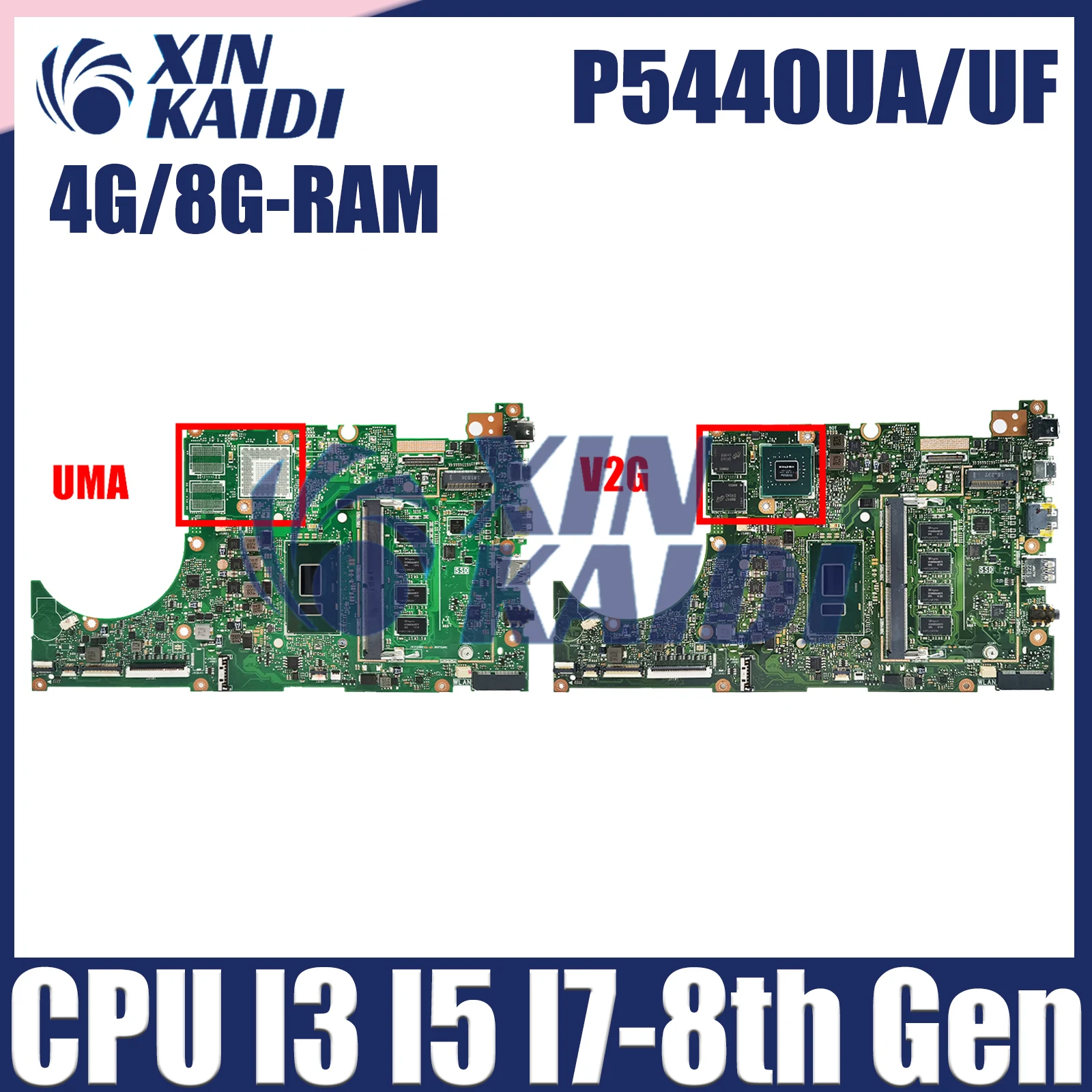 

P5440UF Laptop Motherboard For ASUS ExpertBook P5440UA P5340UF P5340UA P5240UF P5240UA P5440U i3 i5 i7 8th 4G/8G-RAM V2G