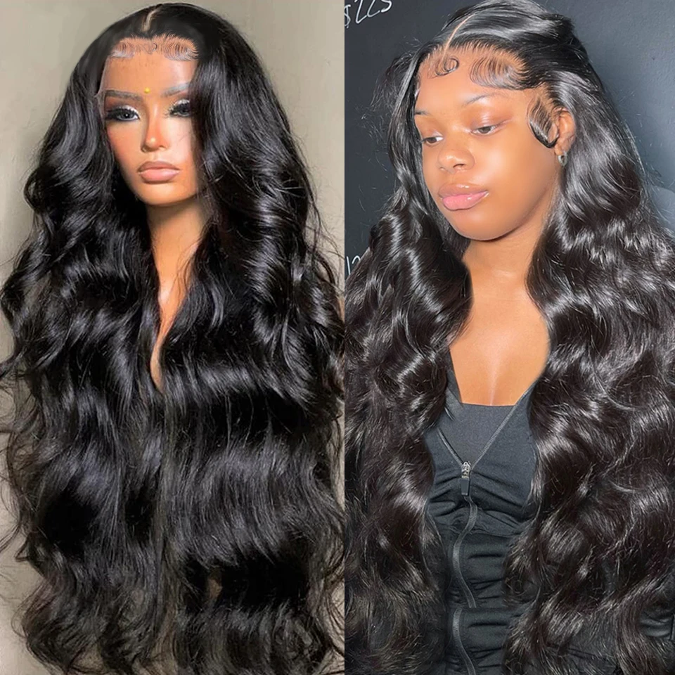 Body Wave Lace Front Peruca de Cabelo Humano para Mulheres, Remy Brasileiro, Transparente, HD, 30 ", 13x4, 13x6