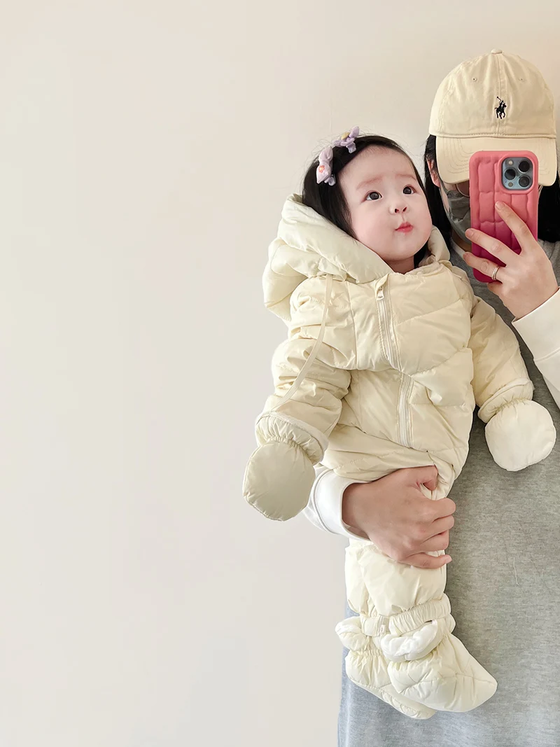 Baby winter clothes 90 white duck down down thickened down coat air one-piece baby winter plus down jacket warm climbing clothes