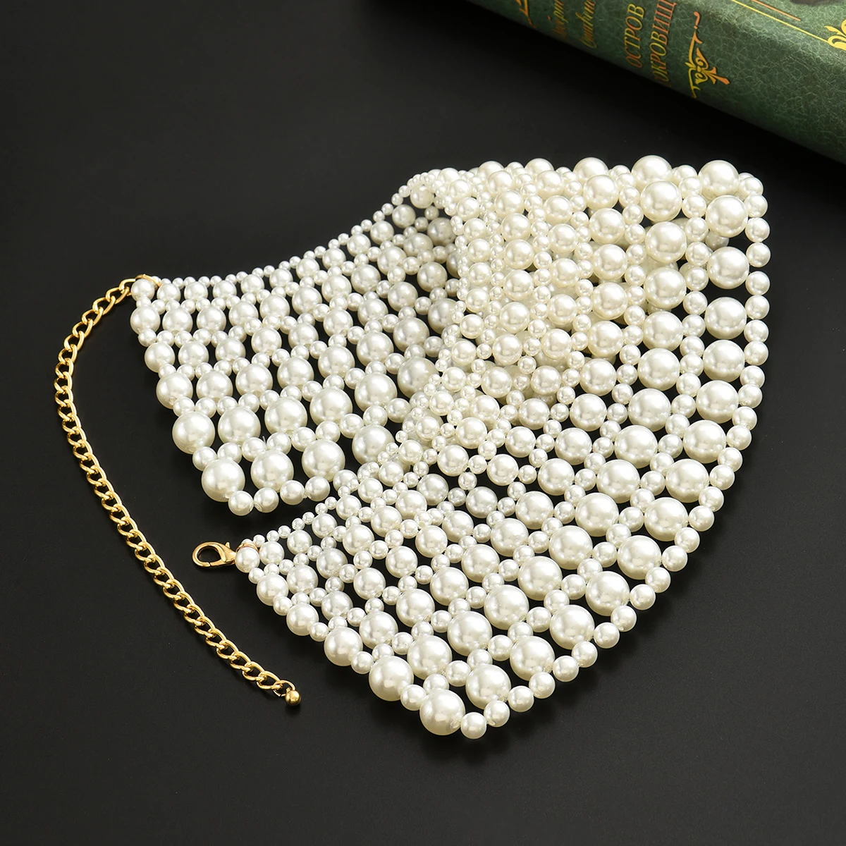 สร้อยคอแฟชั่น ไข่มุก ชุดแต่งงาน สายคล้องไหล่ เครื่องประดับ ลูกปัดทำมือ ดีไซน์แบรนด์