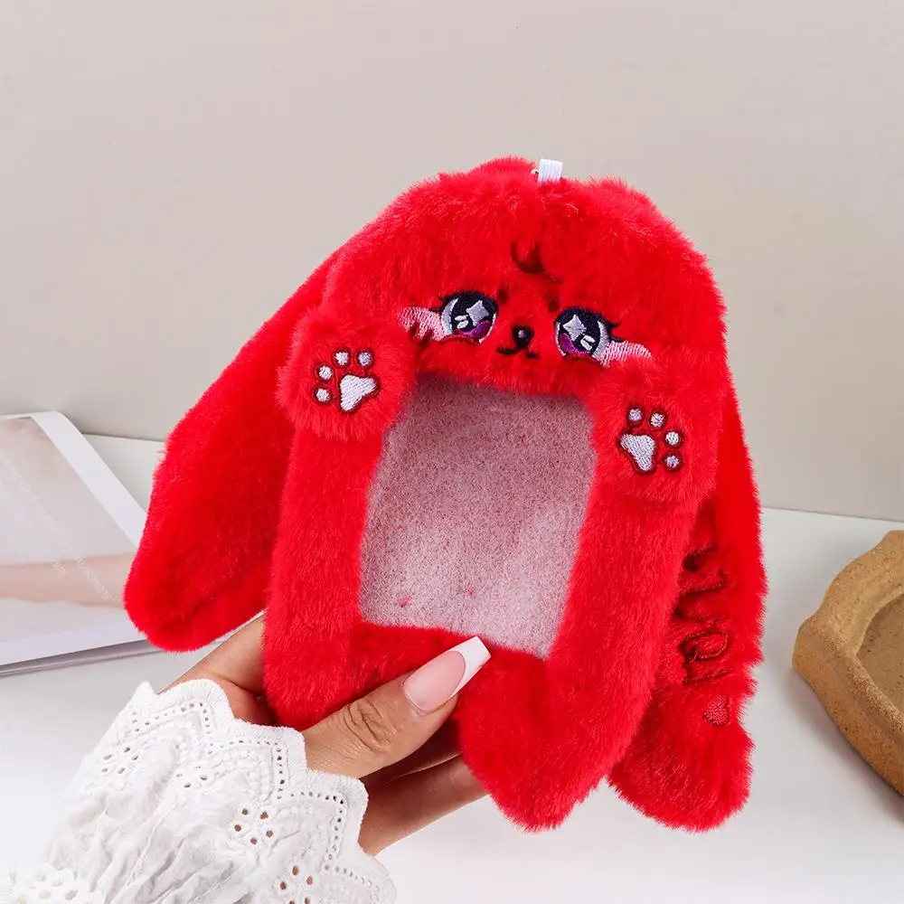 Cute Plush Photocard Case Cartoon Bag Keychain Fox Photocard Case Student Card Holder Idol Photos Protective Cover