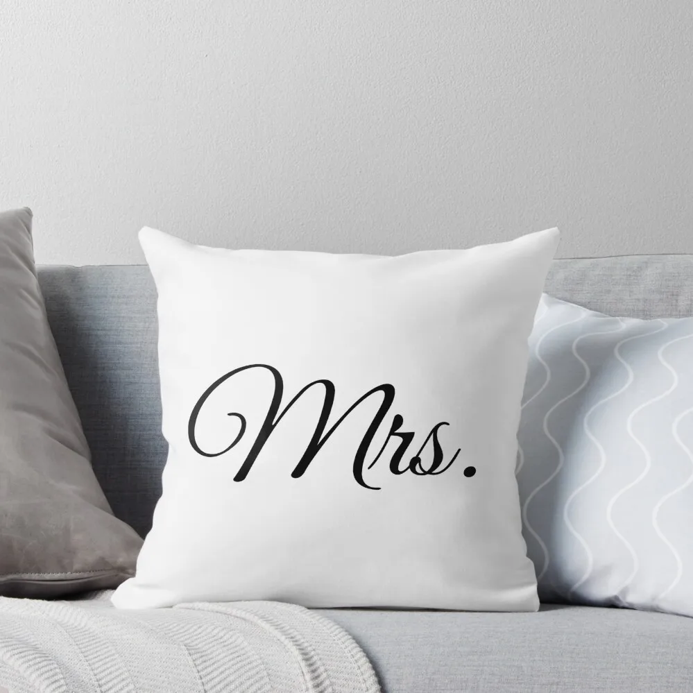 

Mrs. Pillow White On Black Throw Pillow christmas decorations for home 2024 Pillowcases For Pillows pillow