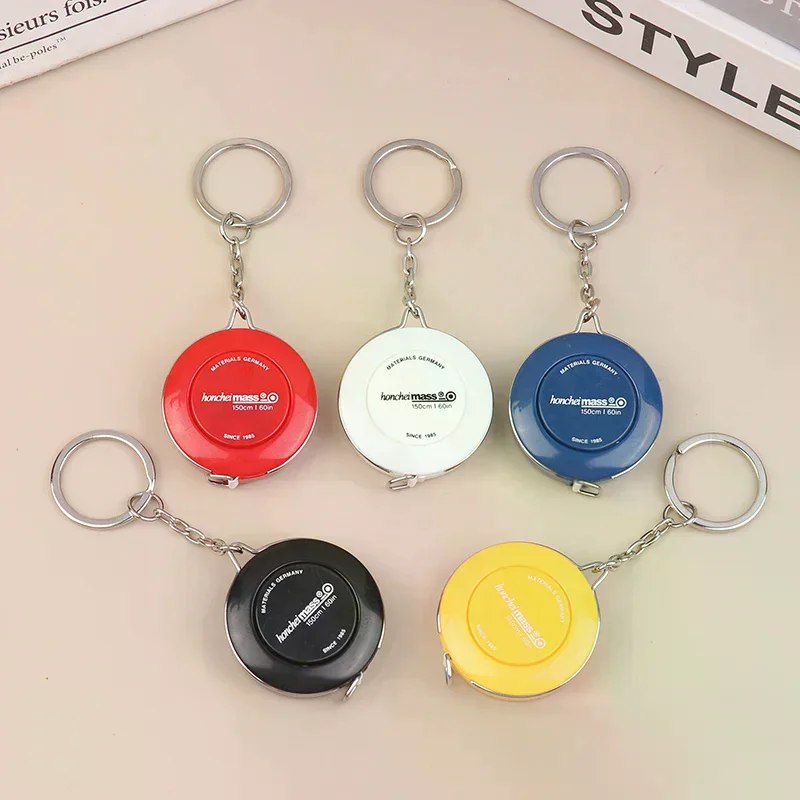 Keychain Tape Measure Portable Retractable Mini ABS Plastic Measure Ruler Centimeter Inch Roll Tape Measuring Tool 150/60Inch