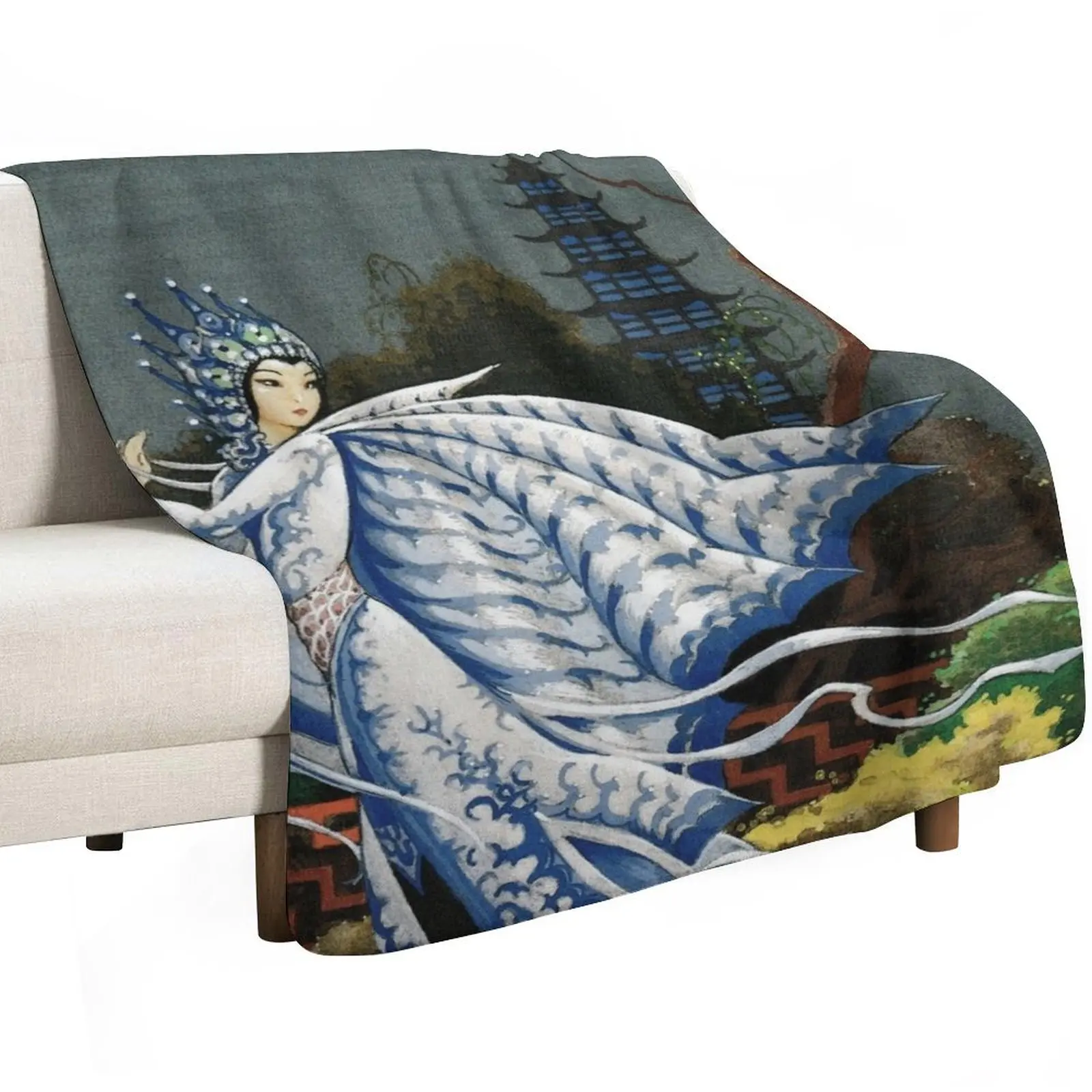 Porcelain Princess By Rudolf Koivu Throw Blanket Cozy Throw Blanket for Bed Sofa Chair