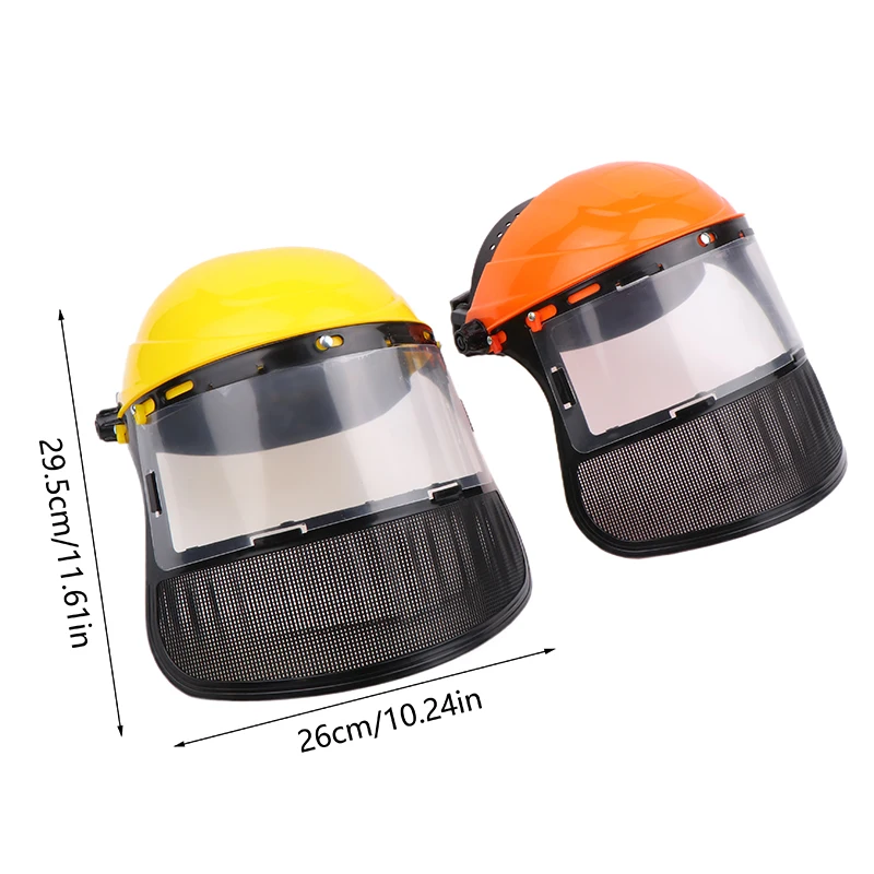 Garden Grass Trimmer Safety Helmet Hat With Full Face Mesh Protective Mask For Logging Brush Cutter Forestry Protection