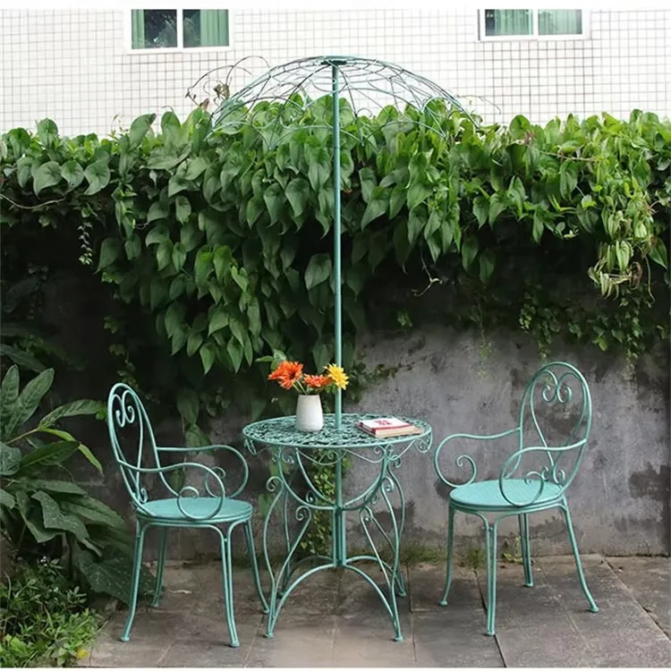 

*Minimalist design Nordic garden chair set wholesale garden table and chairs cast iron metal garden chair and table