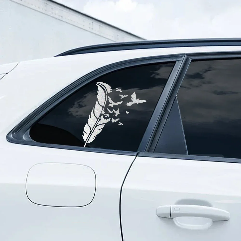Pegatina Decorativa Impermeable con Diseño de Pluma de Águila, Vinilo Reflectante para Autos, Decoración para Ventanas, Parabrisas, Parachoques y Capó