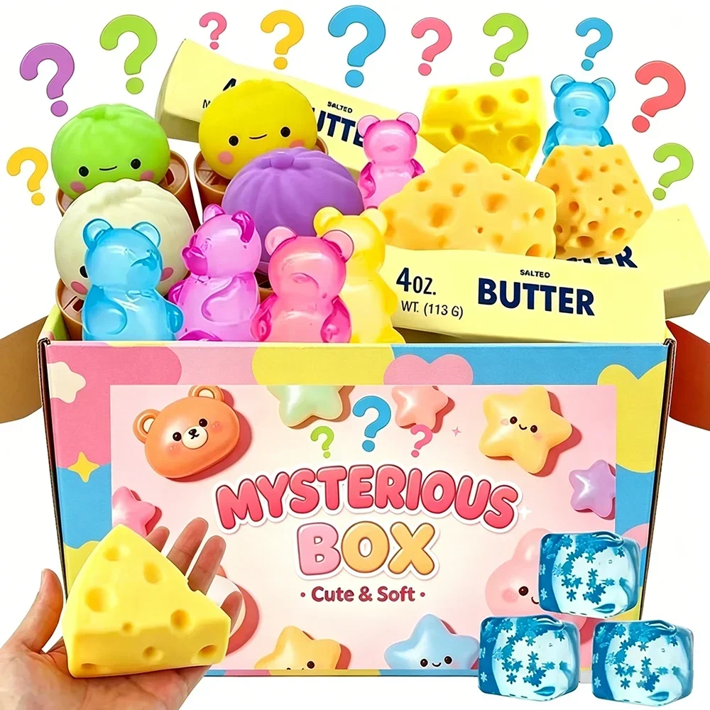 Assorted Squishy Figures Blind Box Surprise Toys Slow Rising Fidget Squeeze Stress Relief Toy for Kids Adults Random 1Pcs Gift