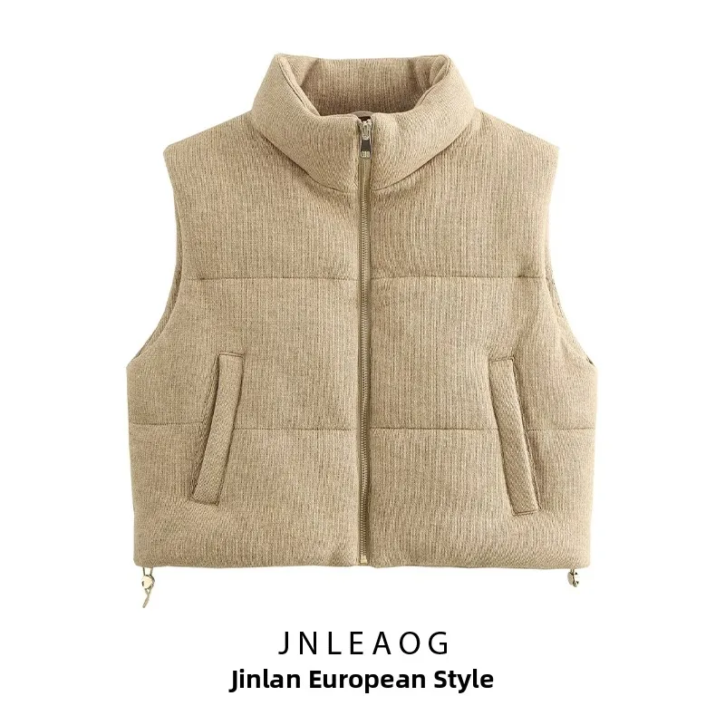 

JNLEAOG Knitted Cotton Vest Versatile Faion Design Autumn New Arrival Women's Wear Commute Sle round Ne No Button Closure