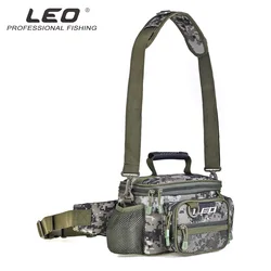 LEO Fishing Tackle Bag Single Shoulder Crossbody Bags Waist Pack Fish Lures Gear Utility Storage Fishing Box Bag Tactical Bag