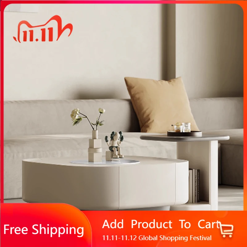 

Wood Modern Coffee Table Aesthetic Unique Minimalist Living Room Side Table Decoration Center Mesa Auxiliar Postmodern Furniture