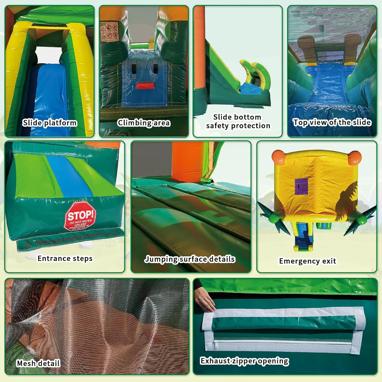 Maison gonflable de rebond avec toboggan pour grands enfants, grande zone de saut, matériau commercial 100% PVC, grand extérieur 17' x 13' x 12'