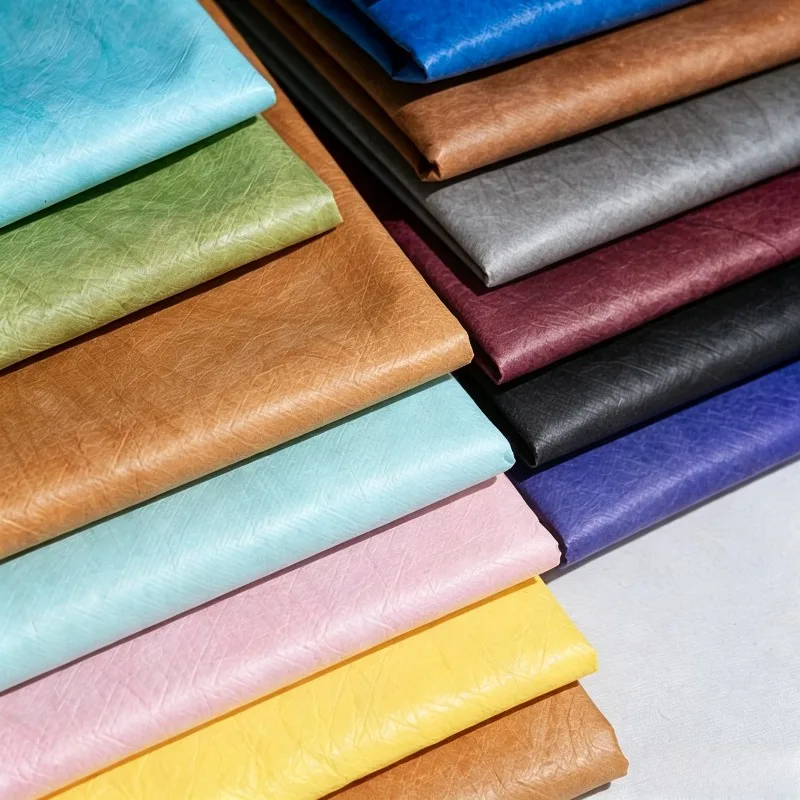 Washable Crinkle Tyvek Fabric Composite Waterproof Tear Resistant Dupont Kraft Paper Material DIY Handbag Tote Sewing Fabric