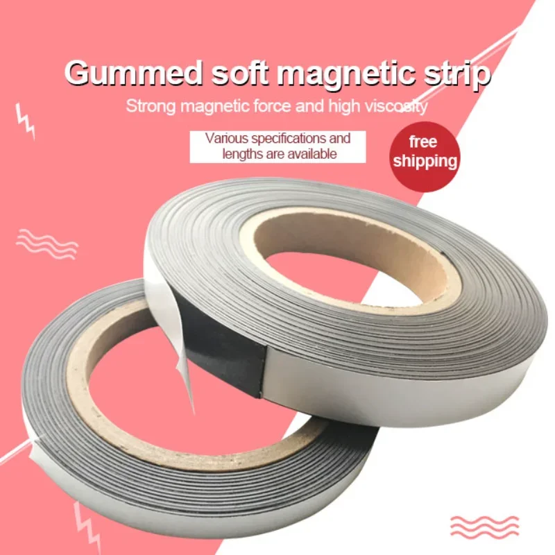 1M Flexible Soft Magnetic Strip Rubber Magnet stripe a barself Adhesive screen window advertising Tape