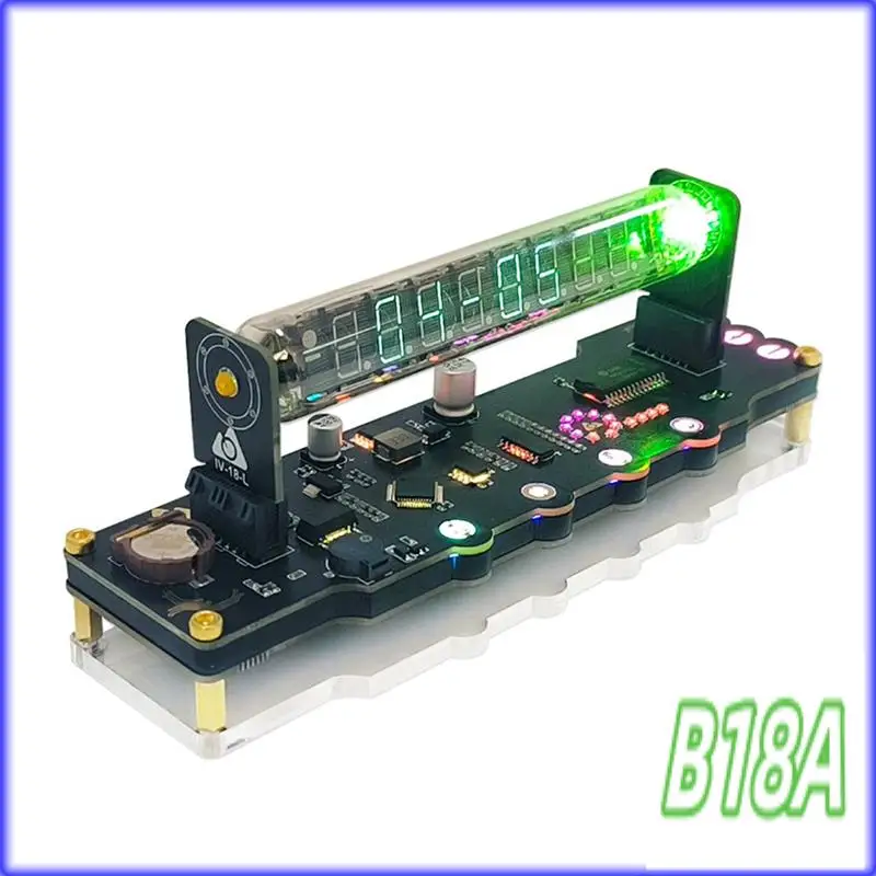 

H5-RGB Luminous Tube Clock DIY LED Fluorescent Tube Clock Art And Technology Table Decoration Pseudo-Nixie Tube Easy To Use US-P