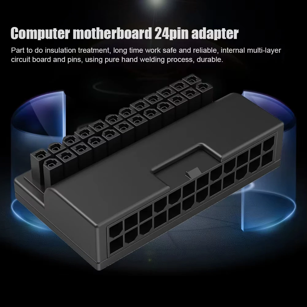 TEUCER Computer ATX 24Pin Adapter 90° Connector Steering Head Beautify Wiring Artifact DIY MOD Mounting Accessories