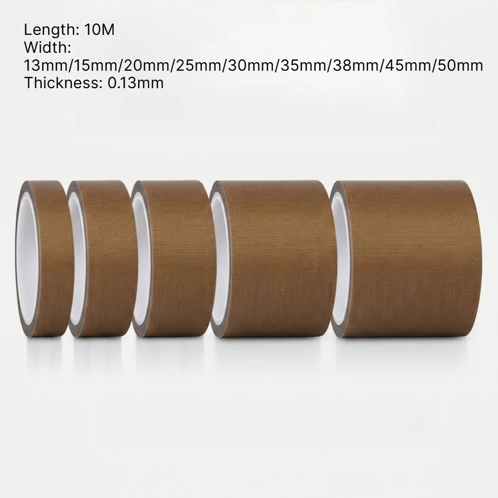 10M PTFE Teflon Tape High Temperature Heat Resistant Tape, Self Adhesive for Vacuum Sealer, Heat Sealing Machine, Insulation