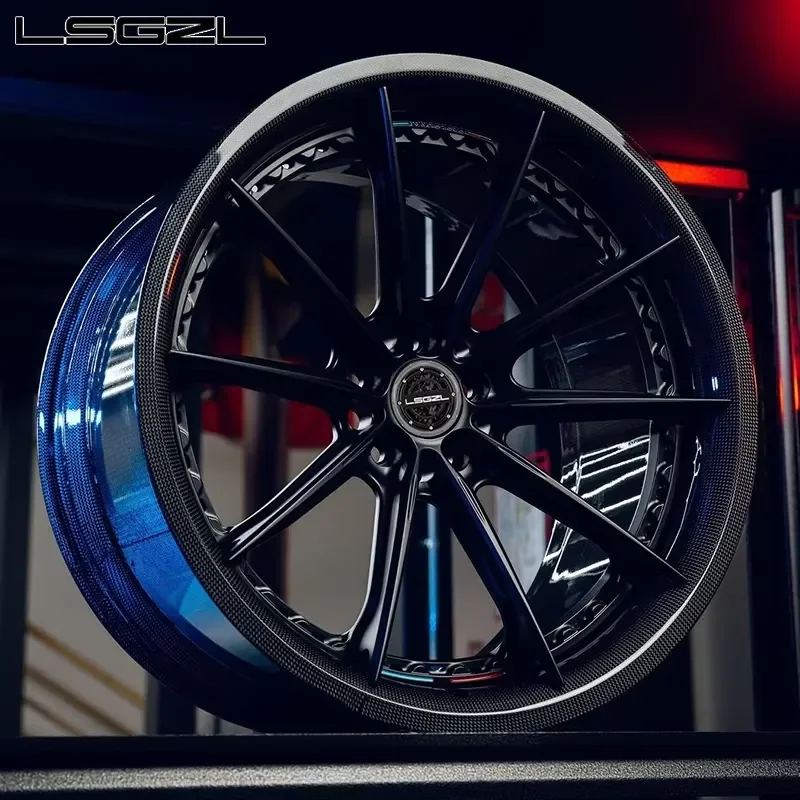 Carbon Fiber High Quality Forged Aluminum Alloy Rims for C8 SF90 5x120 Deep Concave 16-26 Inch Wheel