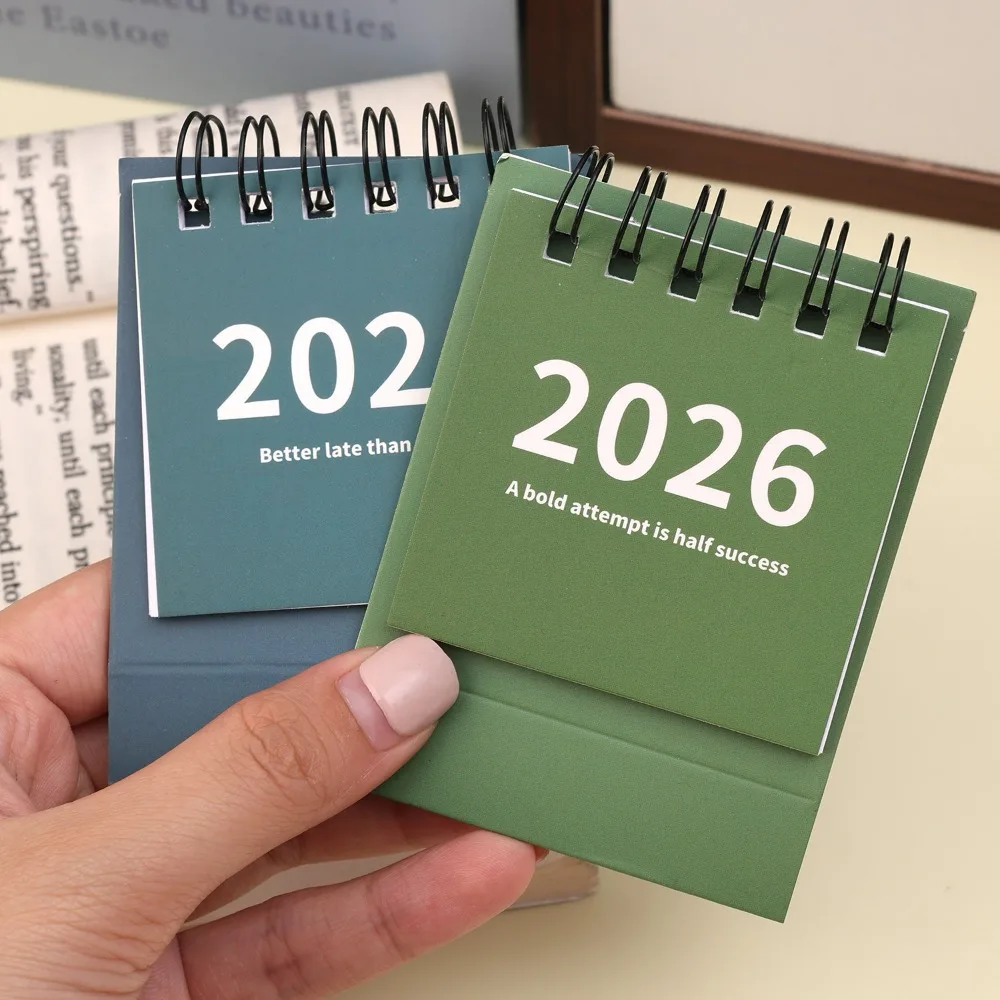 미니 심플 캘린더 2026 소형 책상용 캘린더 창의적인 코일 카피바라 판다 데스크탑 플래너 캘린더 사무용 문구 2025-2026