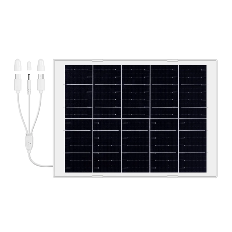 

ABMH-Solar Panel 8 Вт Зарядка солнечной панели IP65 Водонепроницаемая с кабелем 3в1 для камеры с аккумулятором 5 В Камера малой мощности Солнечная зарядка