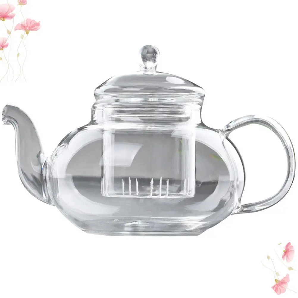 1Pcs 600Ml Borosilicate Boiled Teapot High Temperature Steam Pressure Balanced Steaming Tea Pot Glass Clear Tea Pot for Family