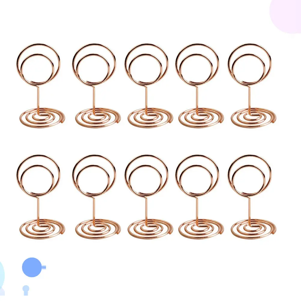 20Pcs Peacock Round Memo Holder Metal Tabletop Desk Clip for Wedding Birthday Shower Table Number Photo Note Card Name Menu