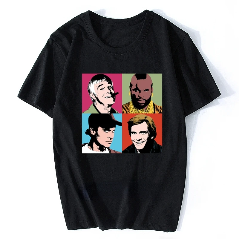 2026NEW The A-Warhol Team T Shirt Warhol The A Team Serie Series Portraid Parody Graphic Tshirts Funny Retro Mashup Tv Tops Y2K