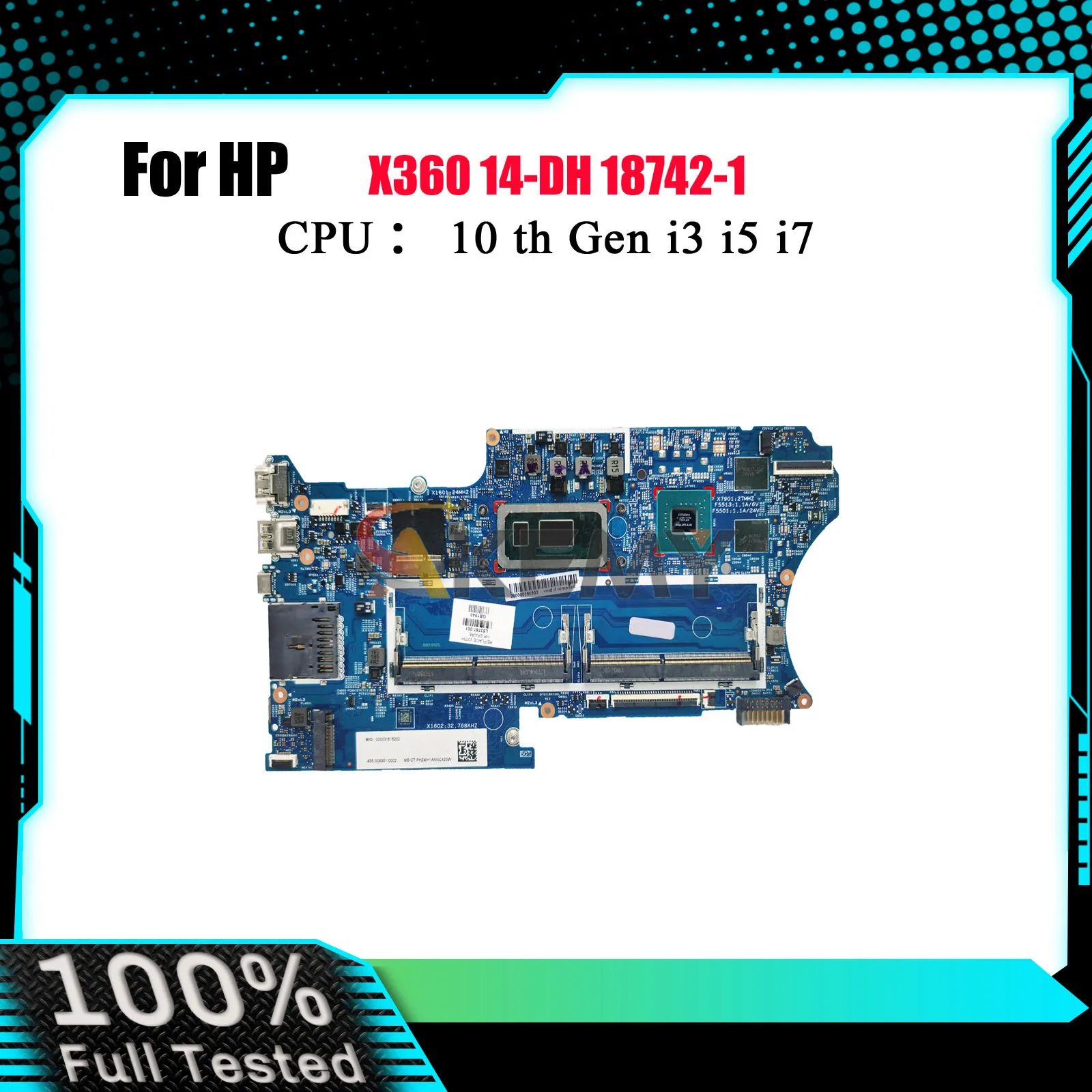 

18742-1 Laptop Motherboard L67770-601 L67771-601 For HP Pavilion X360 14-DH With i3 i5 i7 8th 10th Gen CPU 100% Fully Tested