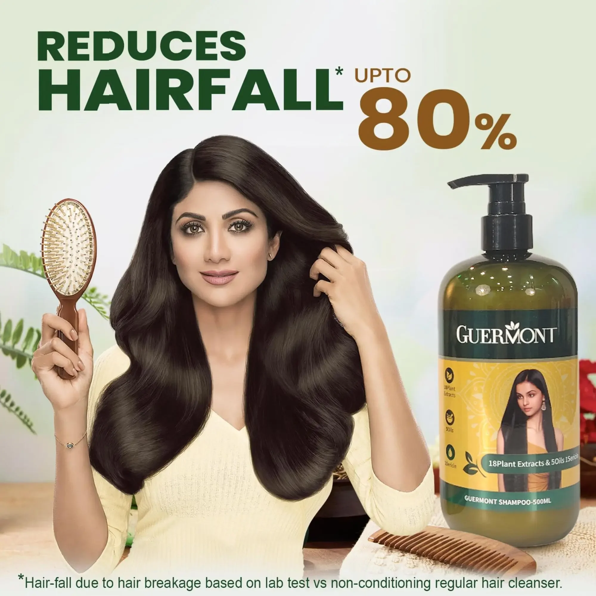 Herbal Anti Hair Loss Shampoo 500ML with Indian Plant Extracts for Lustrous Hair