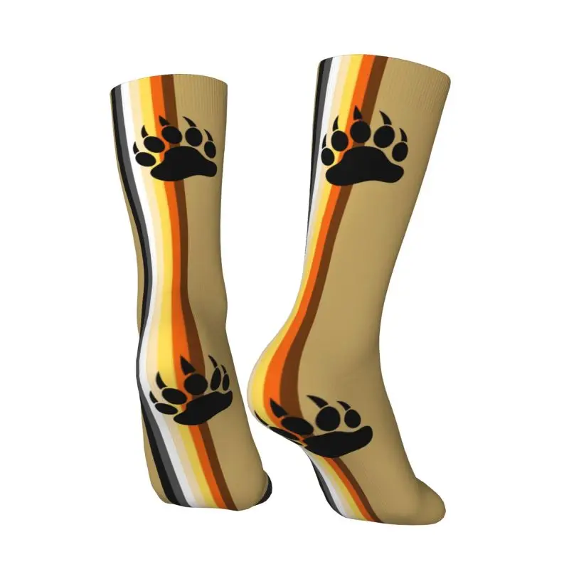 

Custom Gay Bear Paw Flag GLBT Men Women Crew Socks Unisex Funny LGBT Lesbian Spring Summer Autumn Winter Dress Socks