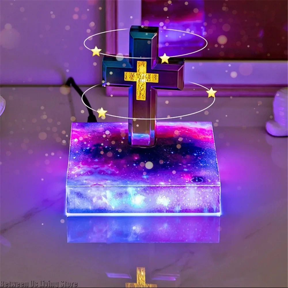Magnetic Levitation Cross Bible Night Light for Room Home Decoration Desk Accessories Decor Novelty Gift