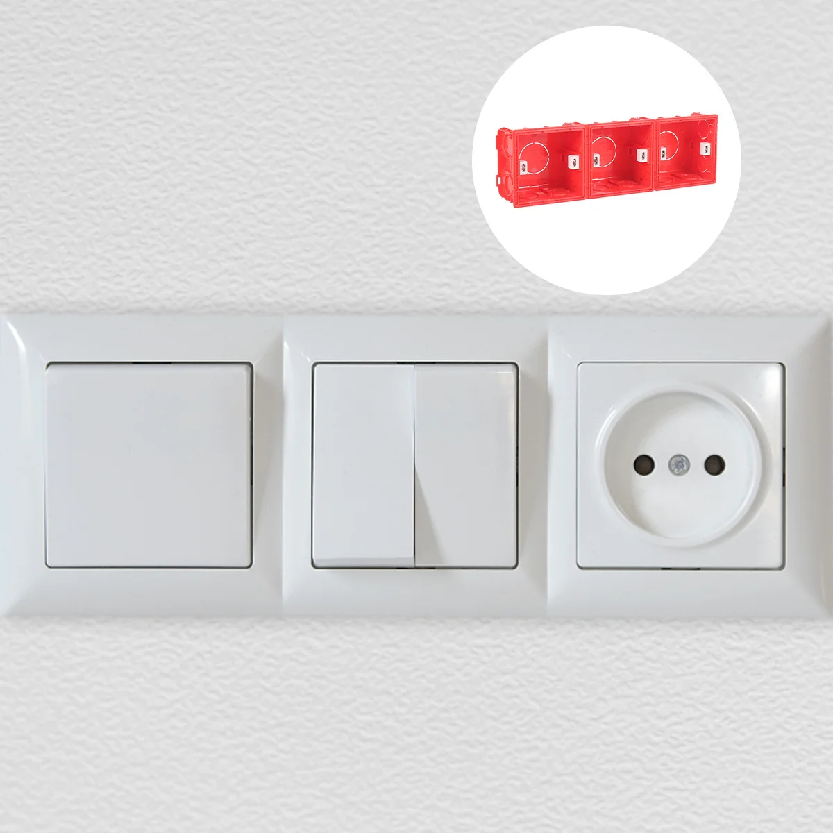 4pcs Concealed Switch Socket Durable Plastic Mount For Home Electrical Installation Red Wiring Box Concealed Box