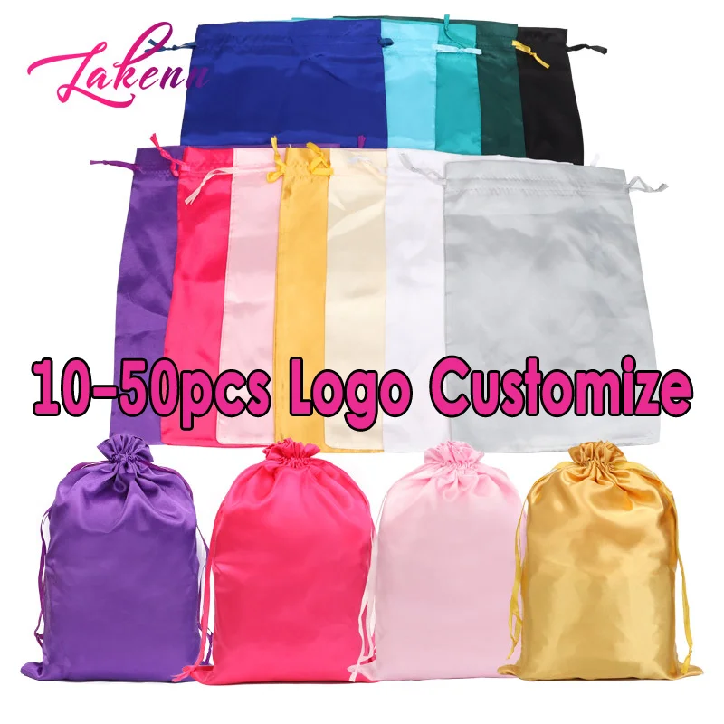 

Soft Silky Wig Bags For Long Hair Wigs 10-50Pcs Coverage Weaves Wigs Bag With Personalized Logo Durable Hair Bags For Traveling