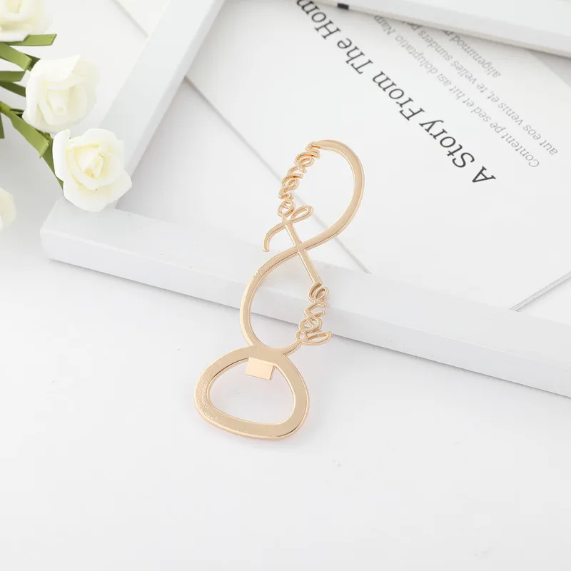 1pcs Gold 8-character Bottle Opener Small Gift Wedding Gift Return Small Gift Activity Gift Creative Love christmas decorations