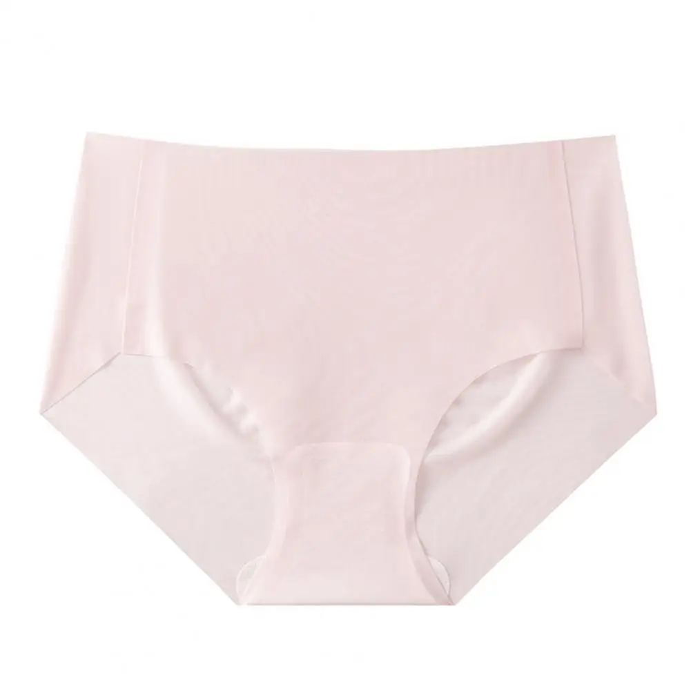 

Женское ультратонкое нижнее белье из ледяного шелка, бесшовные трусы со средней талией без завитых краев, быстросохнущие дышащие невидимые трусики
