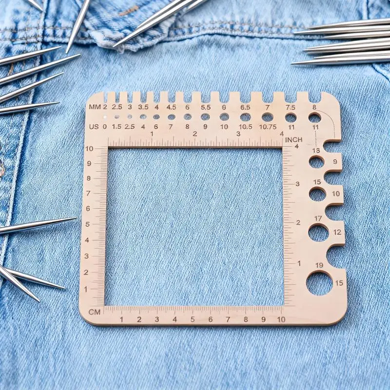 Essential Wooden Sock Ruler with Size Measurement for Knitting and Crochet Projects with Precision