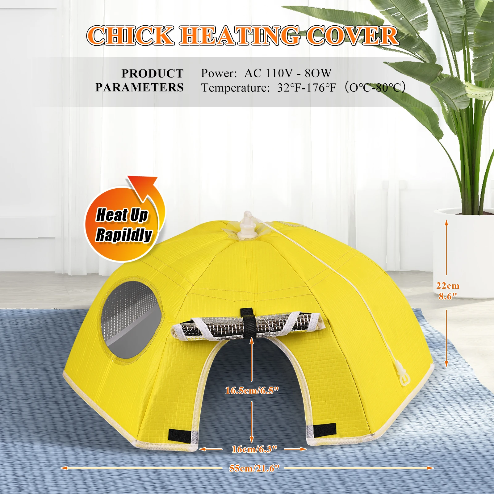 Pet Poultry Electric Chick Brooder Heating Cover Chick Heater Chicken Warmer Easy To Install Convenient Time-saving 110V/220V