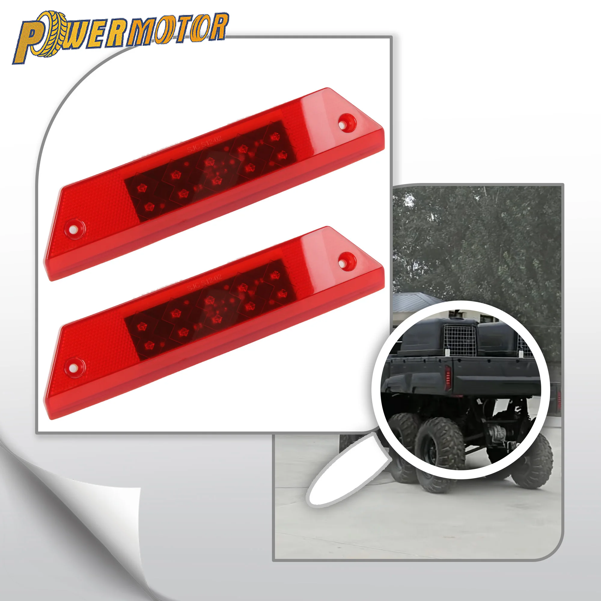 

1 Pair UTV LED Tail Light Rear Brake Lamp Taillight For Polaris Ranger 500 700 800 900 4x4 Diesel/Crew 11-2014 Replacement Part