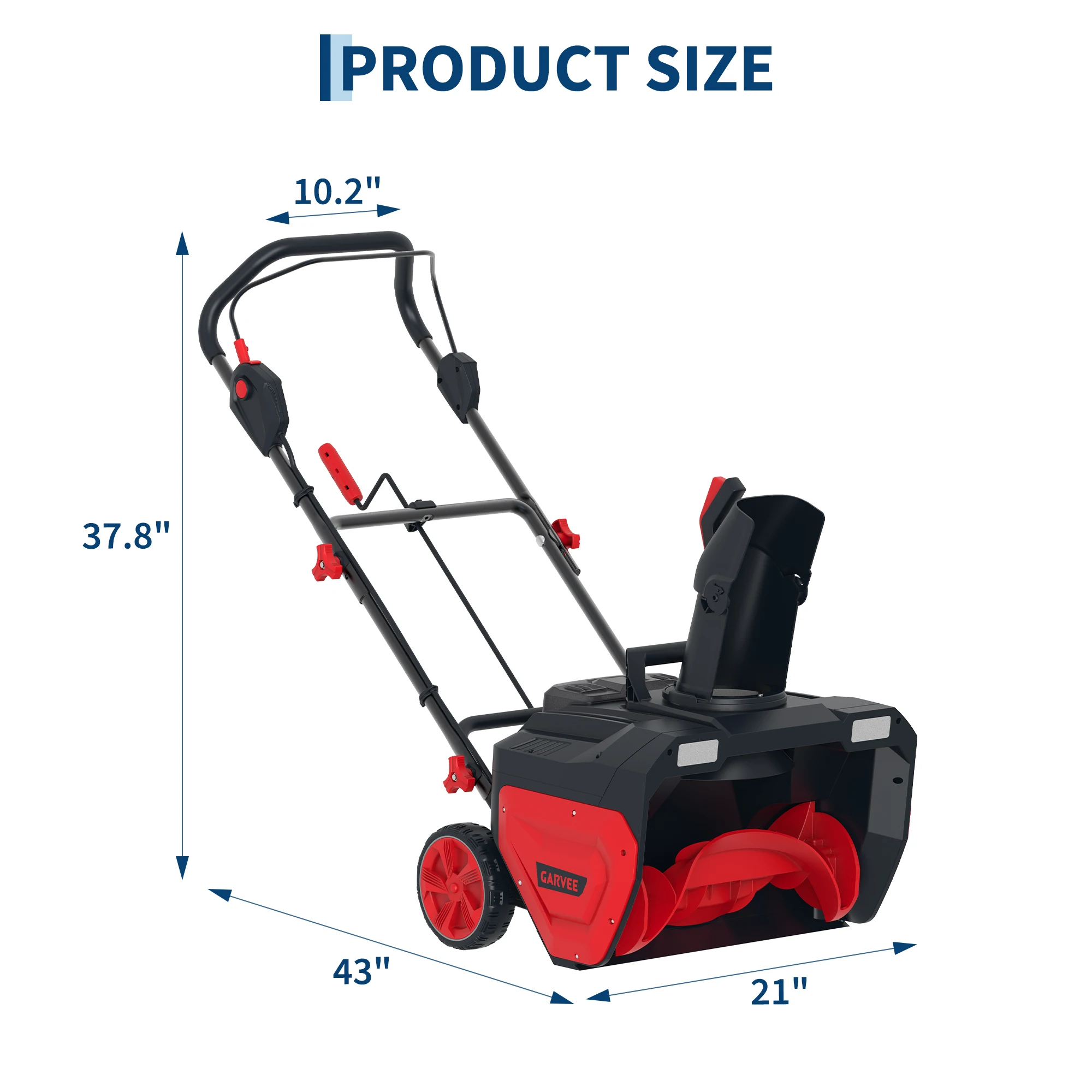 Cordless Snow Blower, 40V Electric Snow Blower, 21-Inch Battery Snow Thrower with LED Lights for Driveway and Yard