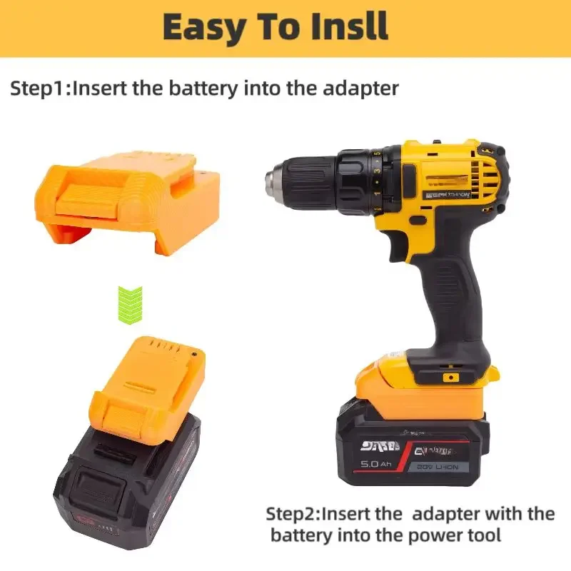 Batteries Converter For SKIL 20V Lithium Ion  Adapter  Convert To for Dewalt 18V Tools  Converter (without battery and tools)