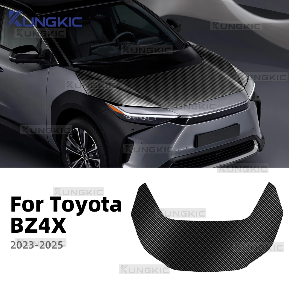 

For Toyota BZ4X 2023 2024 2025 Carbon Fiber Pattern TPU Car Paint Protection Film Engine Hood Bonnet Trim Sticker Anti-scratch