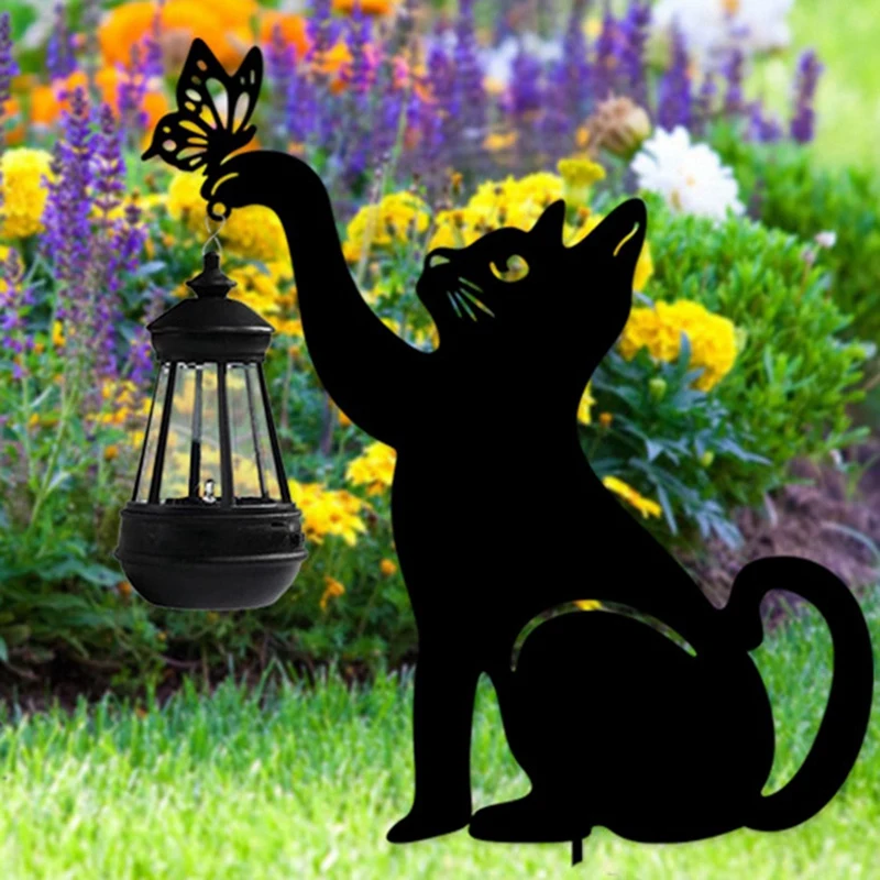 Solar schwarze Katzen Licht Solar Licht Garten dekoration im Freien für die Dekoration von Innenhof, Weg, Rasen & Terrasse