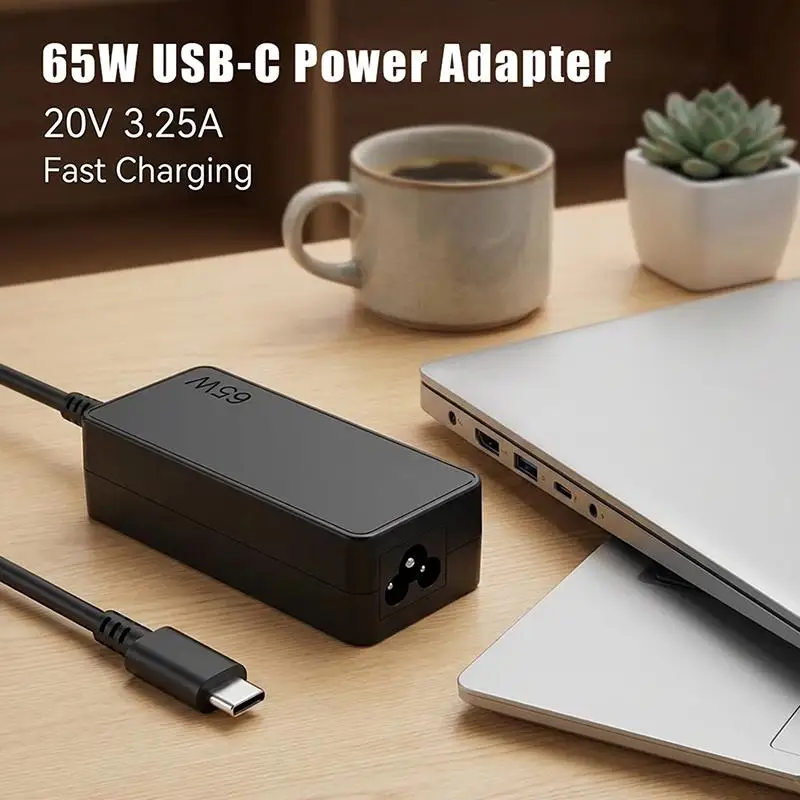 New 20v3.25a 65w Type-c Power Adapter Laptop Charger Compatible With Most Common Computer Models On The Market