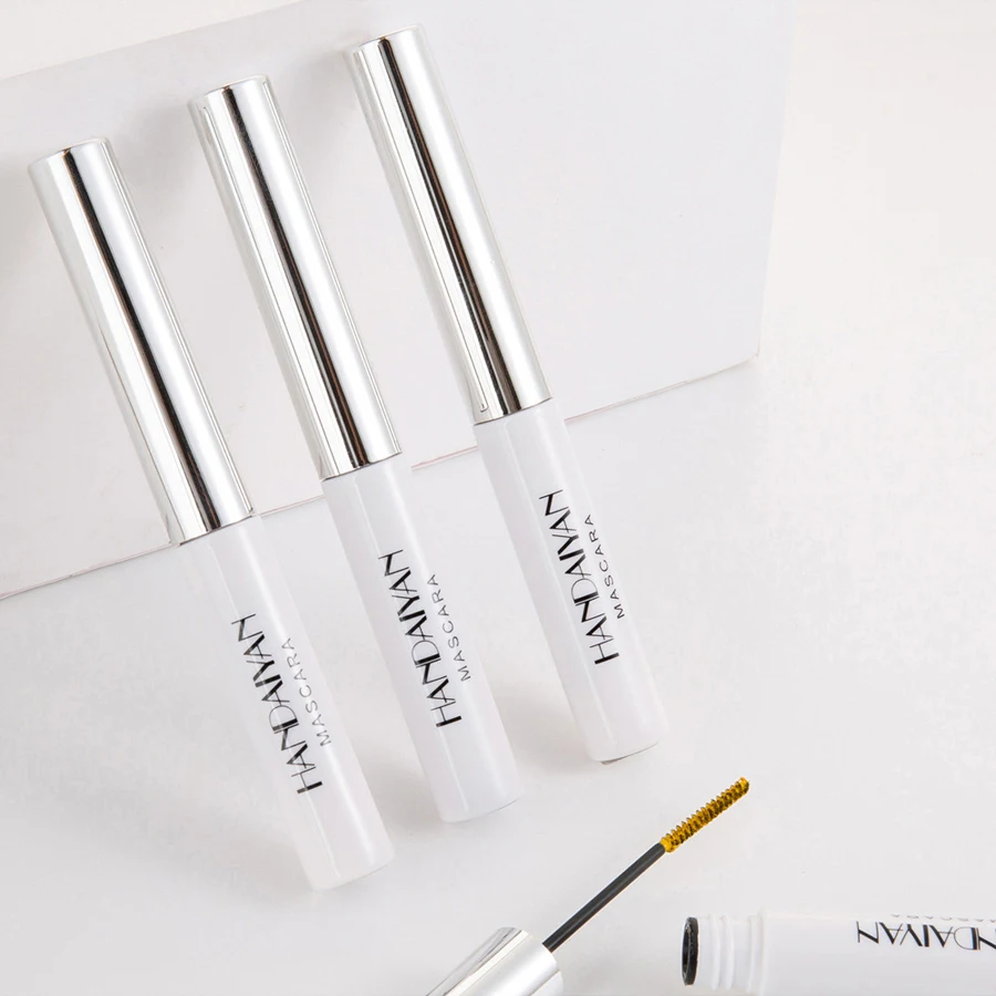 HANDAIYAN White Mascara Eyelashes Curling Liquid Pen Mascaras Eye Makeup Eye Lash Thick Cosmetics Tool Lengthening Colored Brush