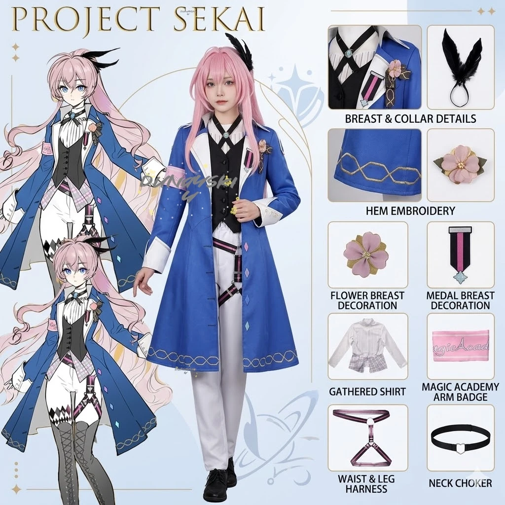 

Костюм для косплея Magic Academy Project SEKAI COLORFUL STAGE, наряд персонажа, платье для девочек на Хэллоуин