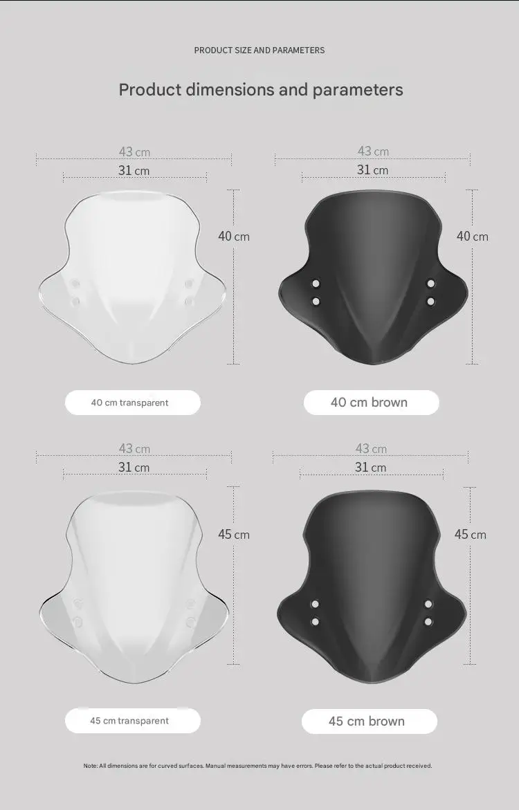 

For Suzuki UY125 Universal PMMA Front Windshield Scooter Modified Wind Deflector