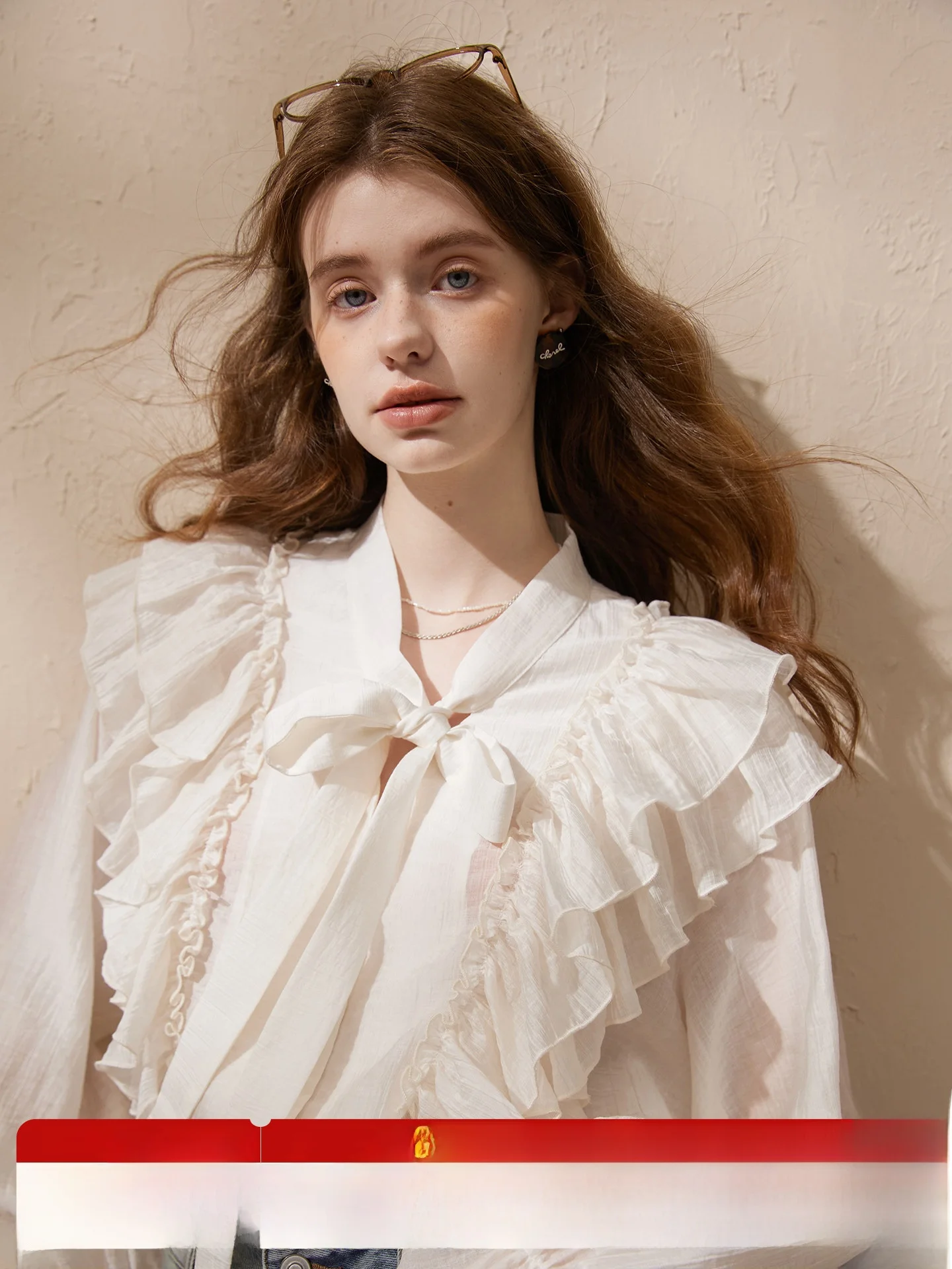 

Женская блузка с фиолетовым рюшевым воротником и длинными рукавами, кружевным дизайном, повседневная, свободного кроя, из тонкой ткани